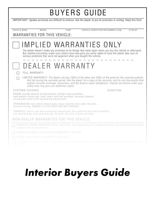 Pre-Printed Buyers Guide B/W – Internal Full Size (Increments of 250)