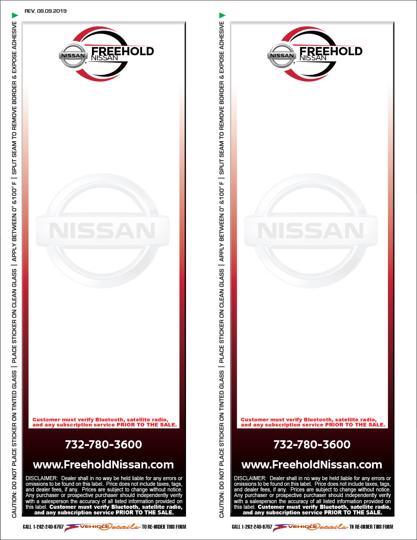 Pre-Printed Color Window Label Templates – Internal Addendum Size (Increments of 125) $75.00